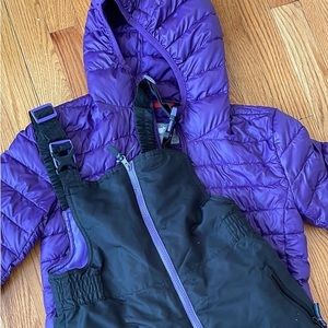 EUC girls winter coat and snow pants size Large